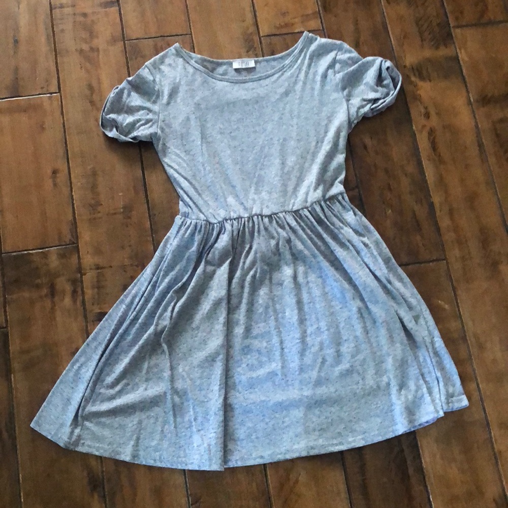 Blue Marbled High Line Neck Dress